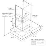 VICTORY Stainless Steel 30" 600 CFM Wall Mount Range Hood - Maestro-30--