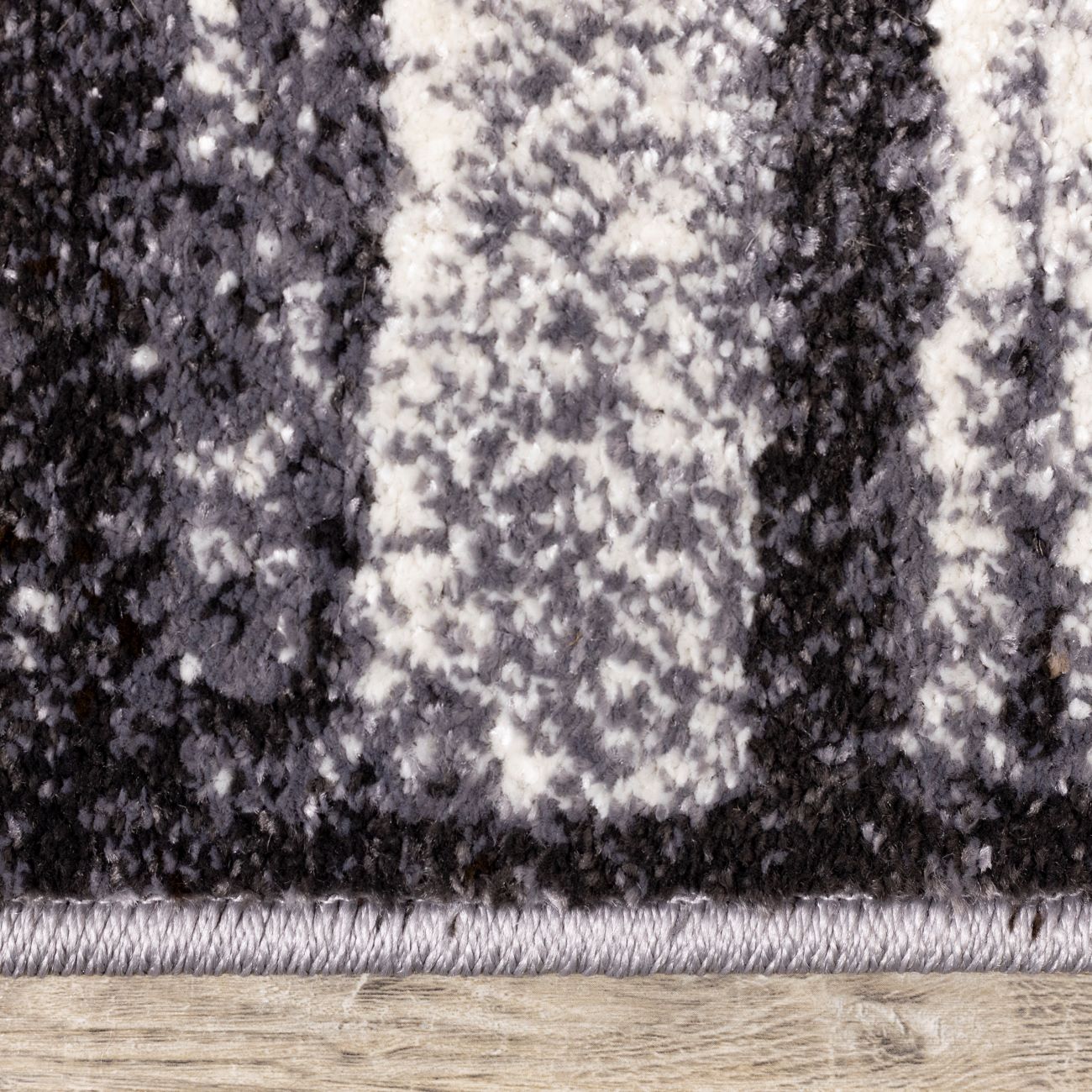 Shadow Drift 6'7" x 9'6" Variegarted Frieze Area Rug - Grey, Cream