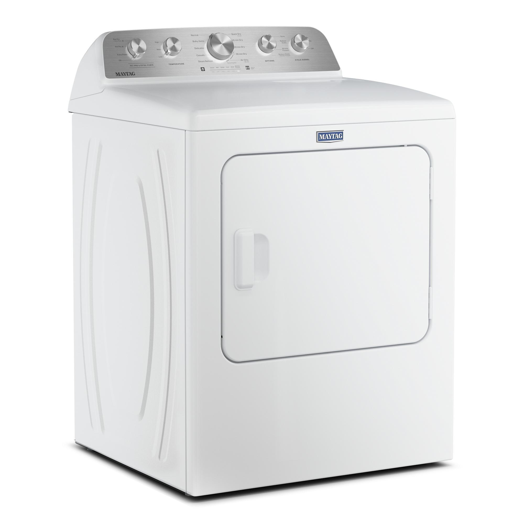 Maytag White Steam Gas Dryer (7.0 Cu. Ft.) with Pet Pro Option - MGD5605RW