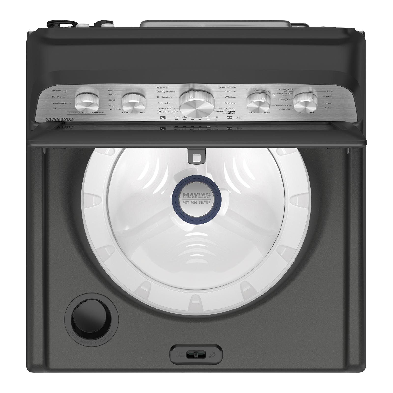 Maytag Volcano Black Top Load Agitator Washer (5.4 Cu. Ft. IEC) with Extra Power and Pet Pro Option - MTW5605RU