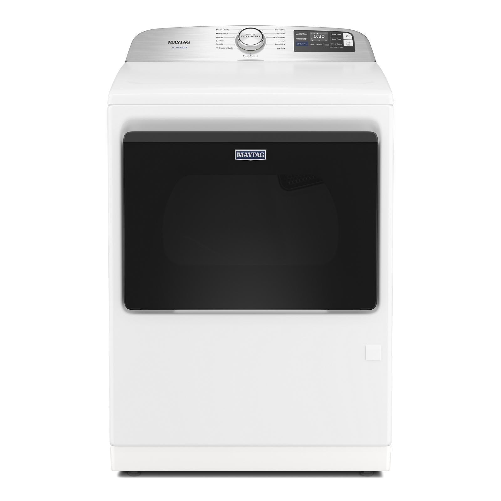 Maytag White Smart Electric Dryer (7.4 Cu. Ft.) with Pet Pro System - YMED7205RW