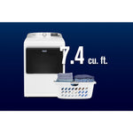 Maytag White Smart Electric Dryer (7.4 Cu. Ft.) with Pet Pro System - YMED7205RW