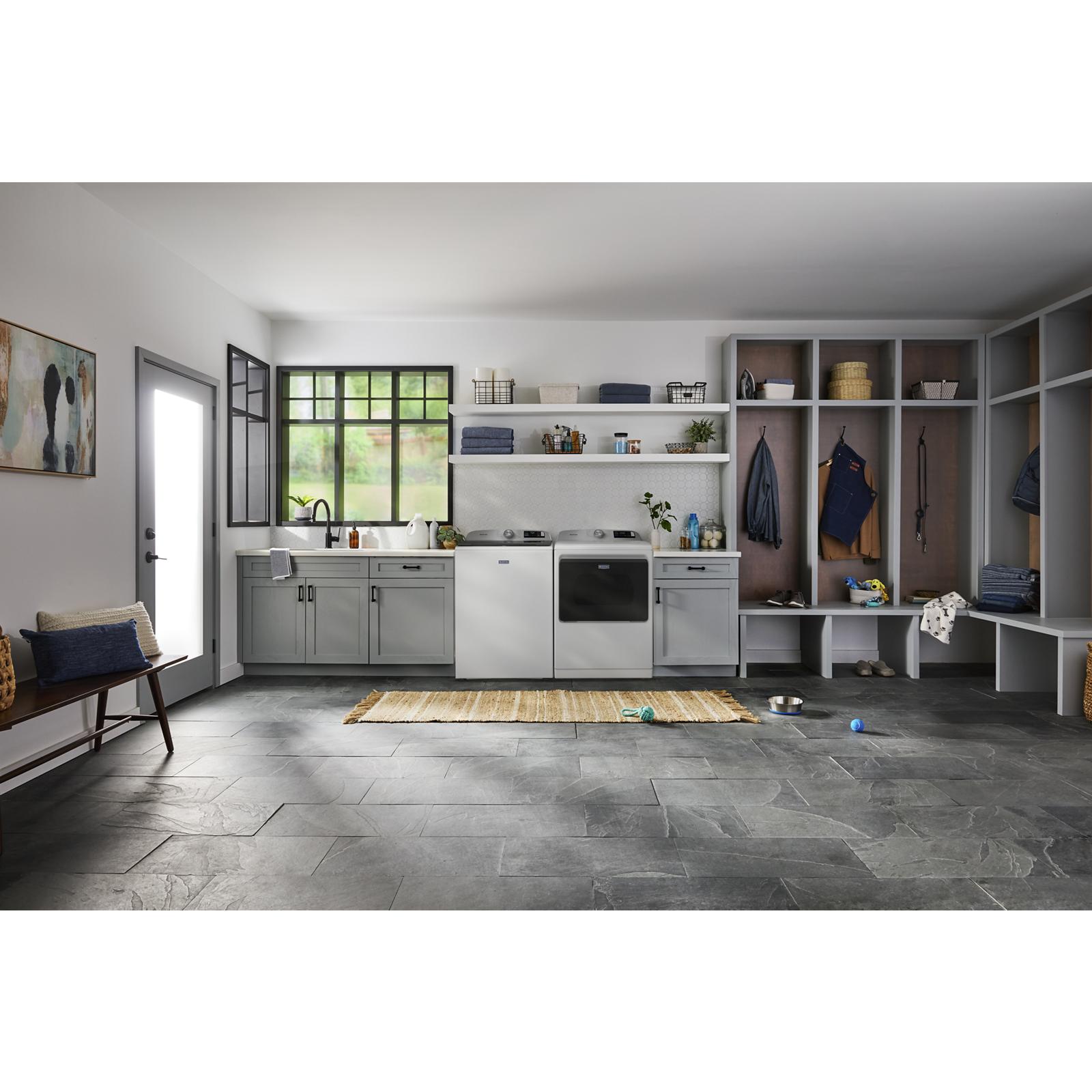 Maytag White Smart Electric Dryer (7.4 Cu. Ft.) with Pet Pro System - YMED7205RW