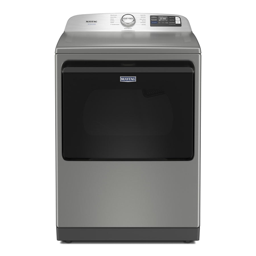 Maytag Radiant Silver Smart Steam Electric Dryer ( 7.4 Cu. Ft.) with Pet Pro System - YMED7205RR