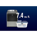 Maytag Radiant Silver Smart Electric Dryer (7.4 Cu. Ft.) with Extra Power - YMED6205RR