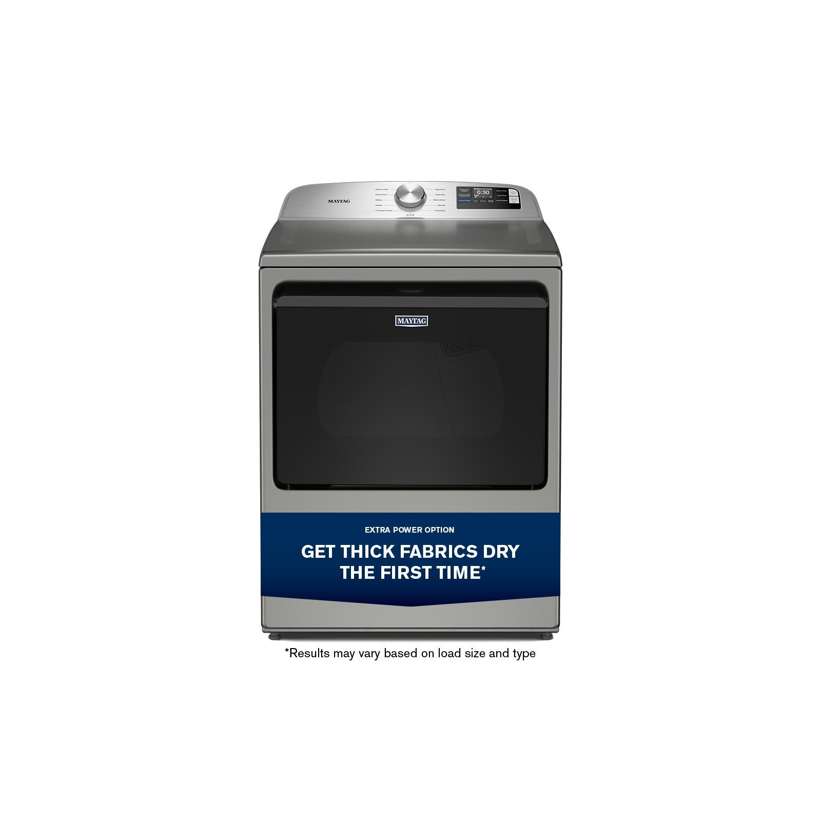 Maytag Radiant Silver Smart Electric Dryer (7.4 Cu. Ft.) with Extra Power - YMED6205RR--