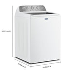 Maytag White Top Load Agitator Washer (5.4 Cu. Ft. IEC) with Extra Power and Pet Pro Option - MTW5605RW