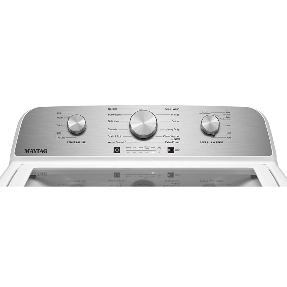 Maytag White Top Load Agitator Washer (5.4 Cu. Ft. IEC) with Extra Power Cycle - MTW5205TW