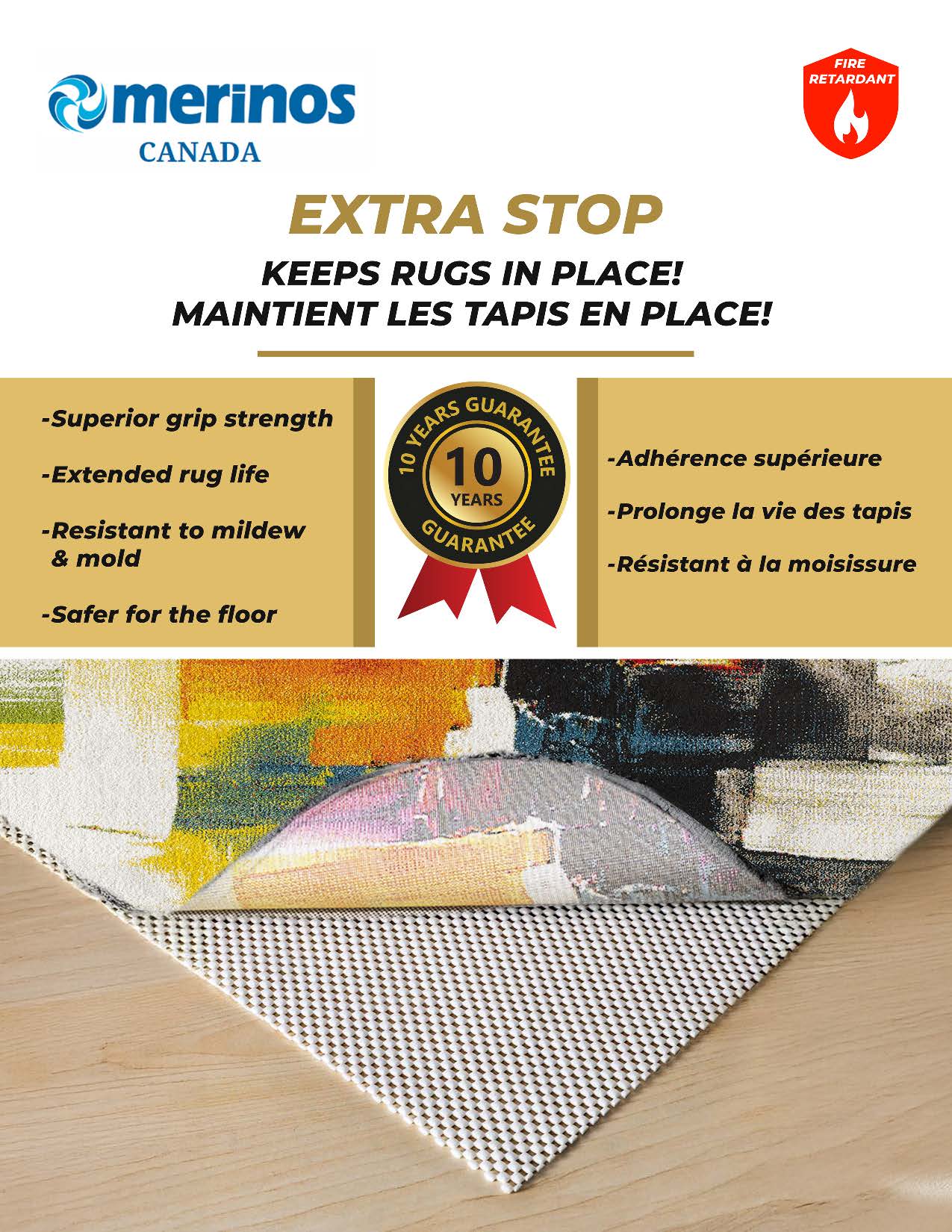 Merinos Emojy 6'6" x 9'5" Area Rug with Underpad - Blue