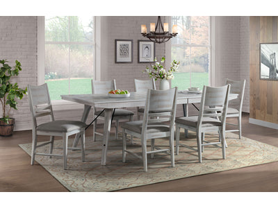 Modern Rustic 7-Piece Dining Set - Weathered White