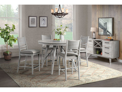 Modern Rustic 5-Piece Counter Height Dining Set - Weathered White