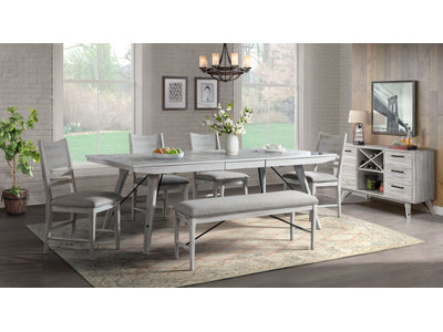 Modern Rustic 6-Piece Dining Set - Weathered White
