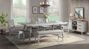 Modern Rustic 6-Piece Extendable Dining Set - Weathered White