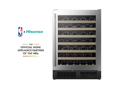 Hisense Stainless Steel Smart 54-Bottle Single Zone Wine Cooler (5.4 cu.ft) - HWS054N6SS