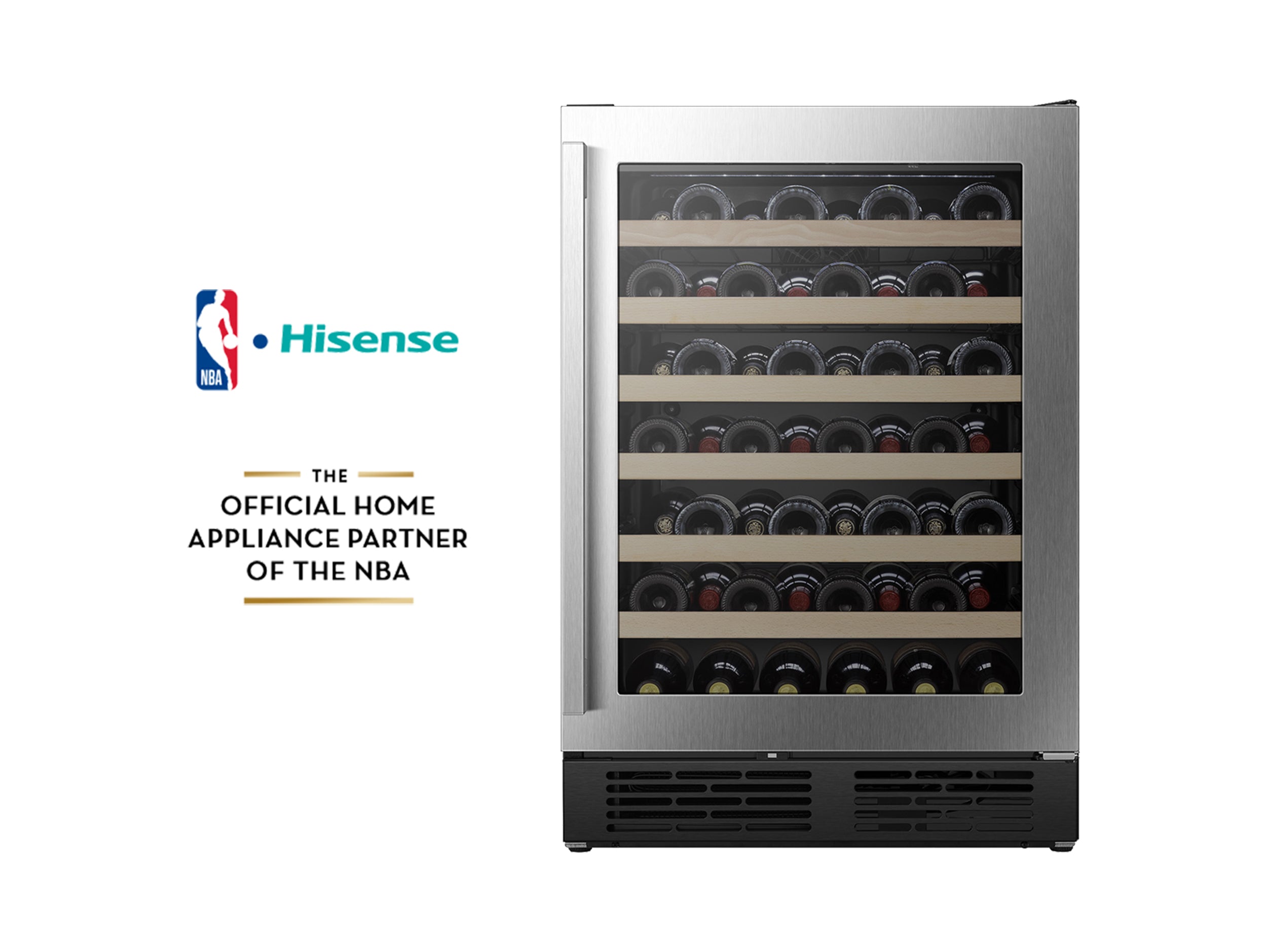 Hisense Stainless Steel Smart 54-Bottle Single Zone Wine Cooler (5.4 cu.ft) - HWS054N6SS--