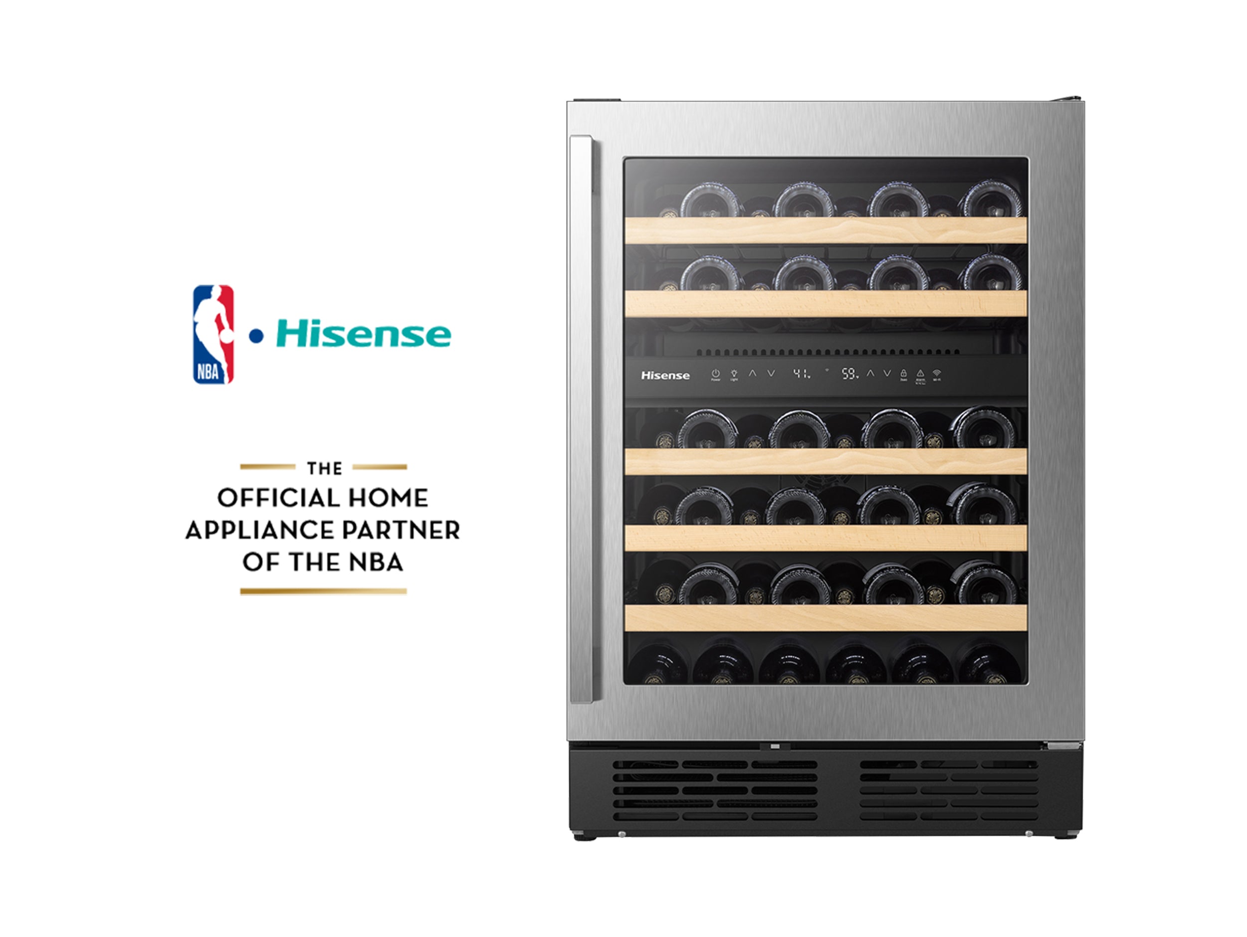 Hisense Stainless Steel Smart 46-Bottle Dual Zone Wine Cooler (4.9 cu.ft.) - HWD046N6SS--