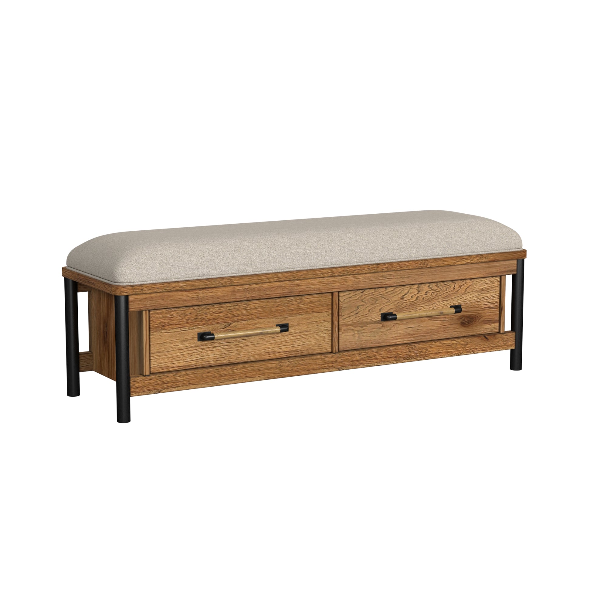 Norcross Storage Bench with Drawers - Hickory