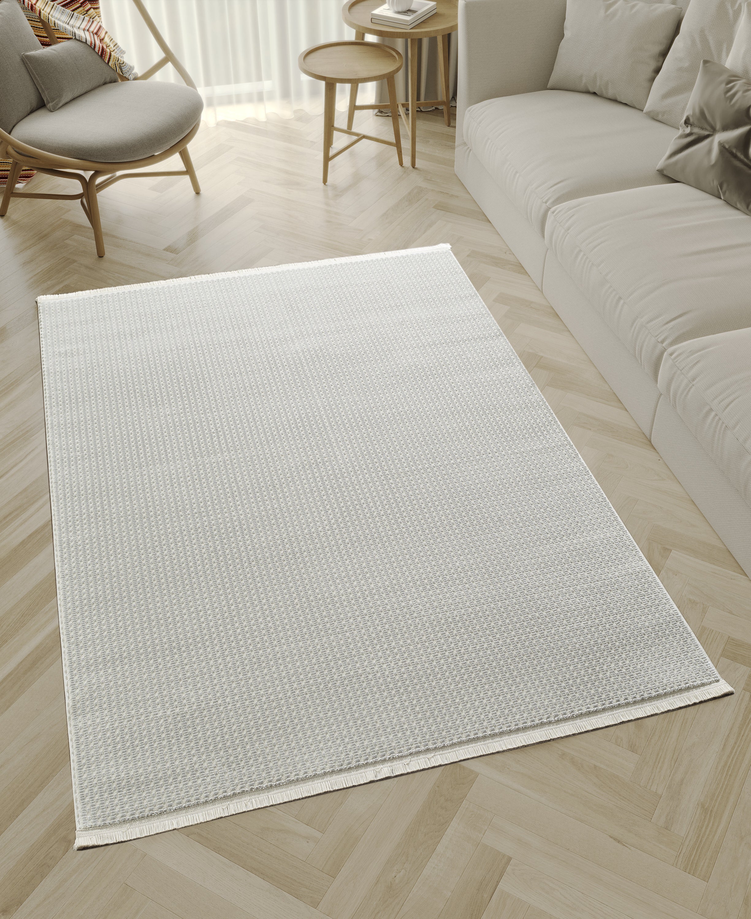 Merinos Novolini 7'8" x 10'8" Area Rug with Underpad - Light Grey