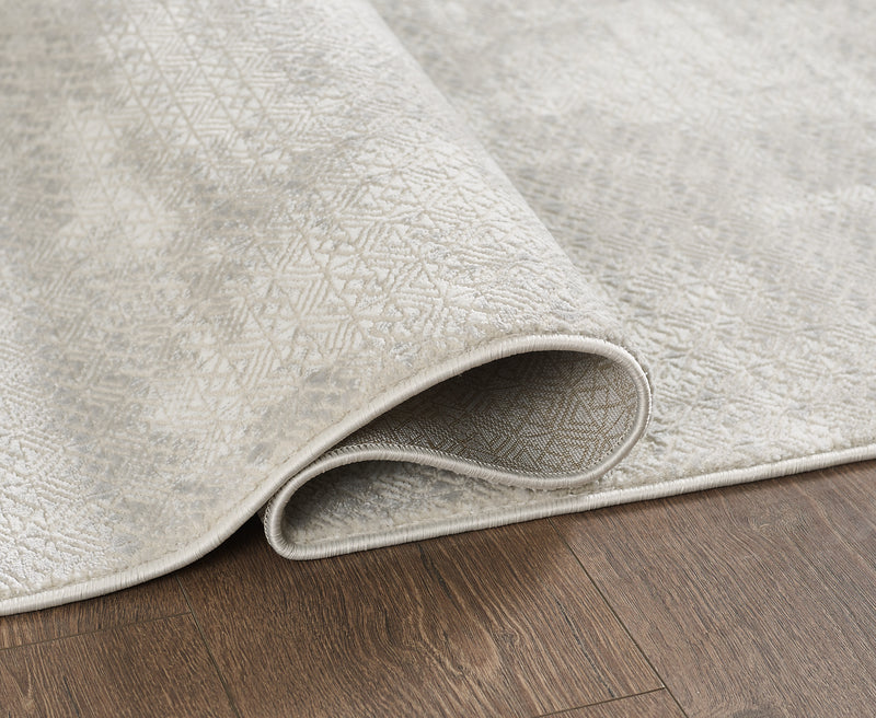 L2 Decor Novolini Area Rug 7' x 10' with Underpad - Light Grey, White ...