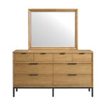 Newport 8 Drawer Dresser - Oak and Black