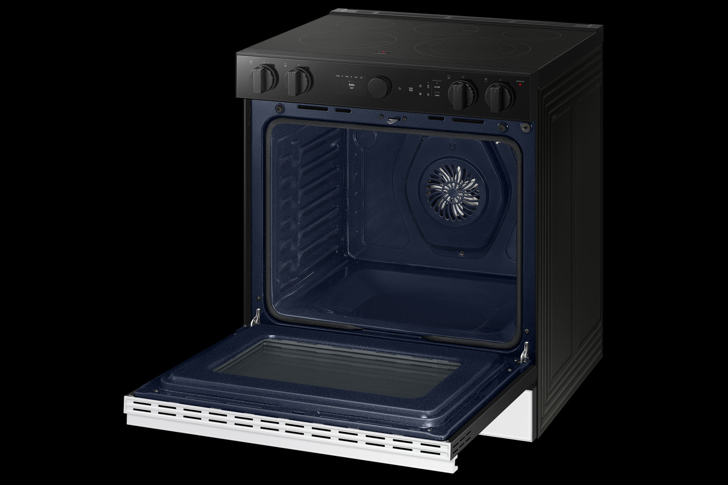 Samsung BESPOKE White Glass 30" True Convection Slide In Range with Air Sous Vide & Air Fry (6.3cu.ft.) - NSE6DB850012AC