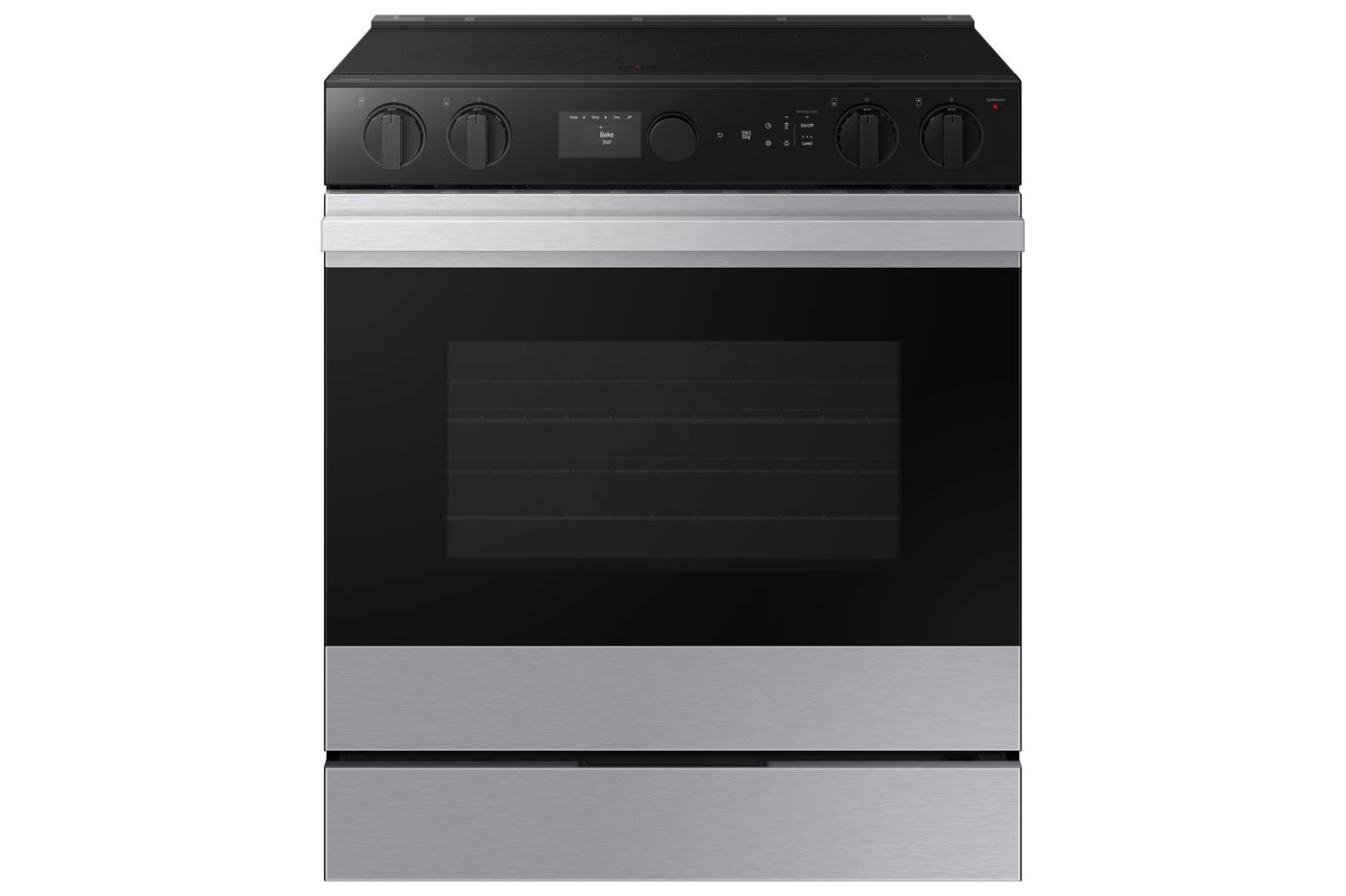 Samsung BESPOKE Stainless Steel 30" True Convection Slide in Range with Air Sous Vide & Air Fry (6.3cu.ft.) - NSE6DG8500SRAC