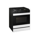 Samsung BESPOKE White Glass 30" Gas True Convection Slide in Range with Oven Camera (6.0cu.ft) - NSG6DB870012AA