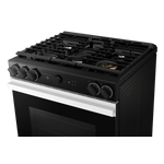 Samsung BESPOKE White Glass 30" Gas True Convection Slide in Range with Oven Camera (6.0cu.ft) - NSG6DB870012AA