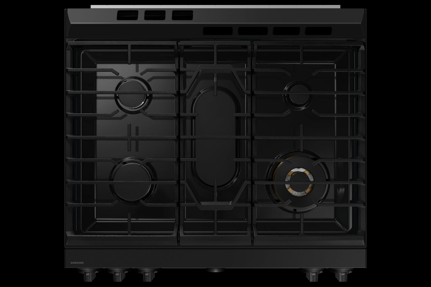 Samsung BESPOKE Matte Black Steel 30" Gas True Convection Slide in Range with Air Sous Vide and Air Fry (6.0cu.ft) - NSG6DG8500MTAA