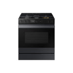 Samsung BESPOKE Matte Black Steel 30" Gas True Convection Slide in Range with Air Sous Vide and Air Fry (6.0cu.ft) - NSG6DG8500MTAA
