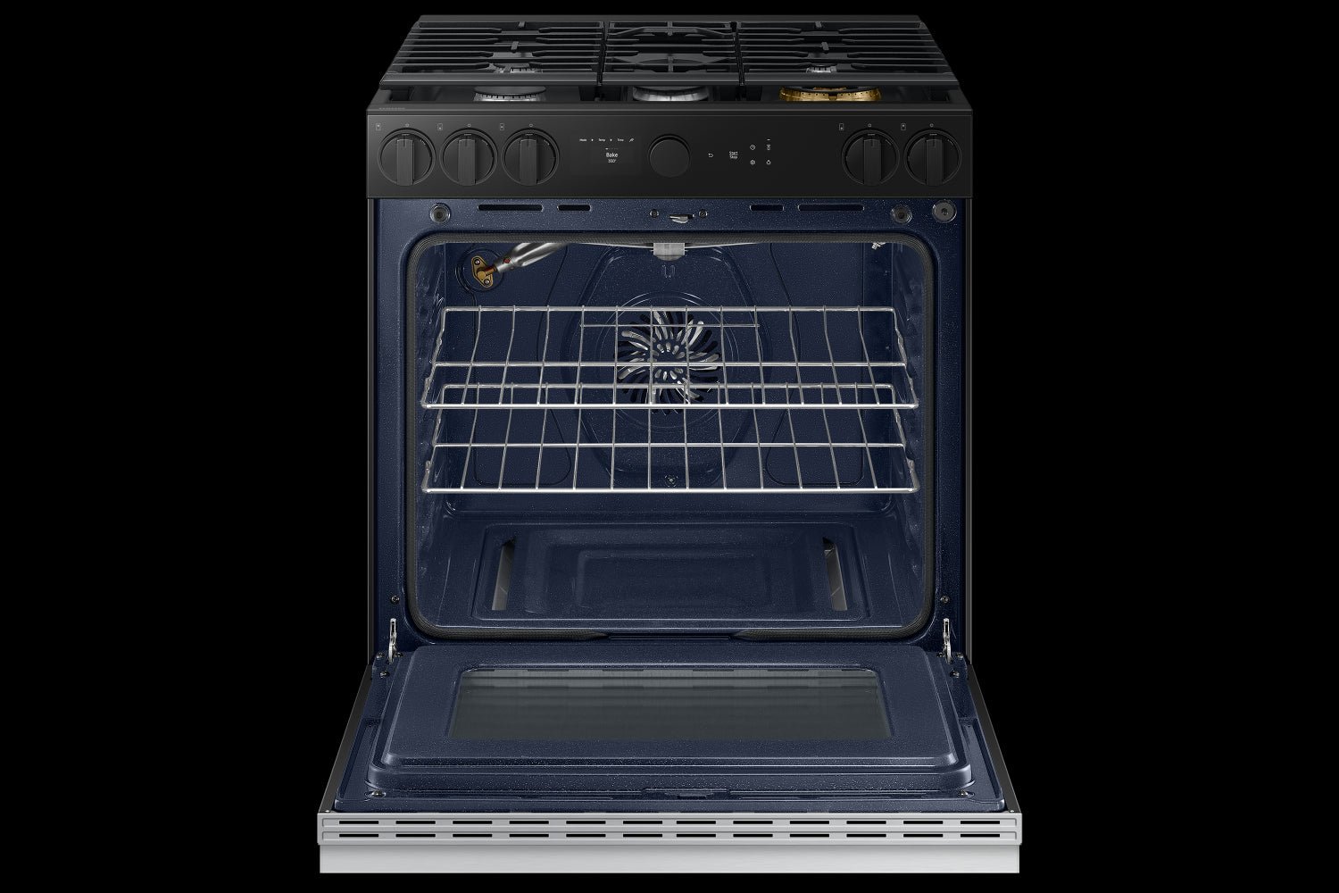 Samsung BESPOKE Stainless Steel 30" Gas True Convection Slide in Range with Air Sous Vide and Air Fry (6.0cu.ft) - NSG6DG8500SRAA