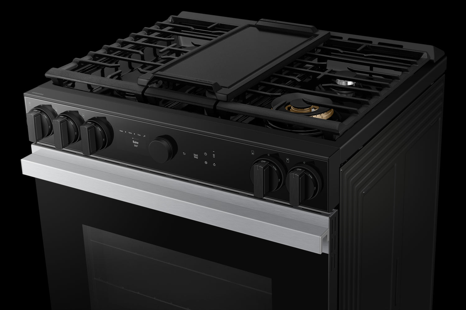 Samsung BESPOKE Stainless Steel 30" Gas True Convection Slide in Range with Air Sous Vide and Air Fry (6.0cu.ft) - NSG6DG8500SRAA