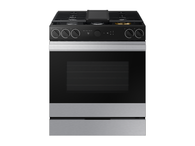 Samsung BESPOKE Stainless Steel 30" Gas True Convection Slide in Range with Oven Camera (6.0cu.ft) - NSG6DG8700SRAA