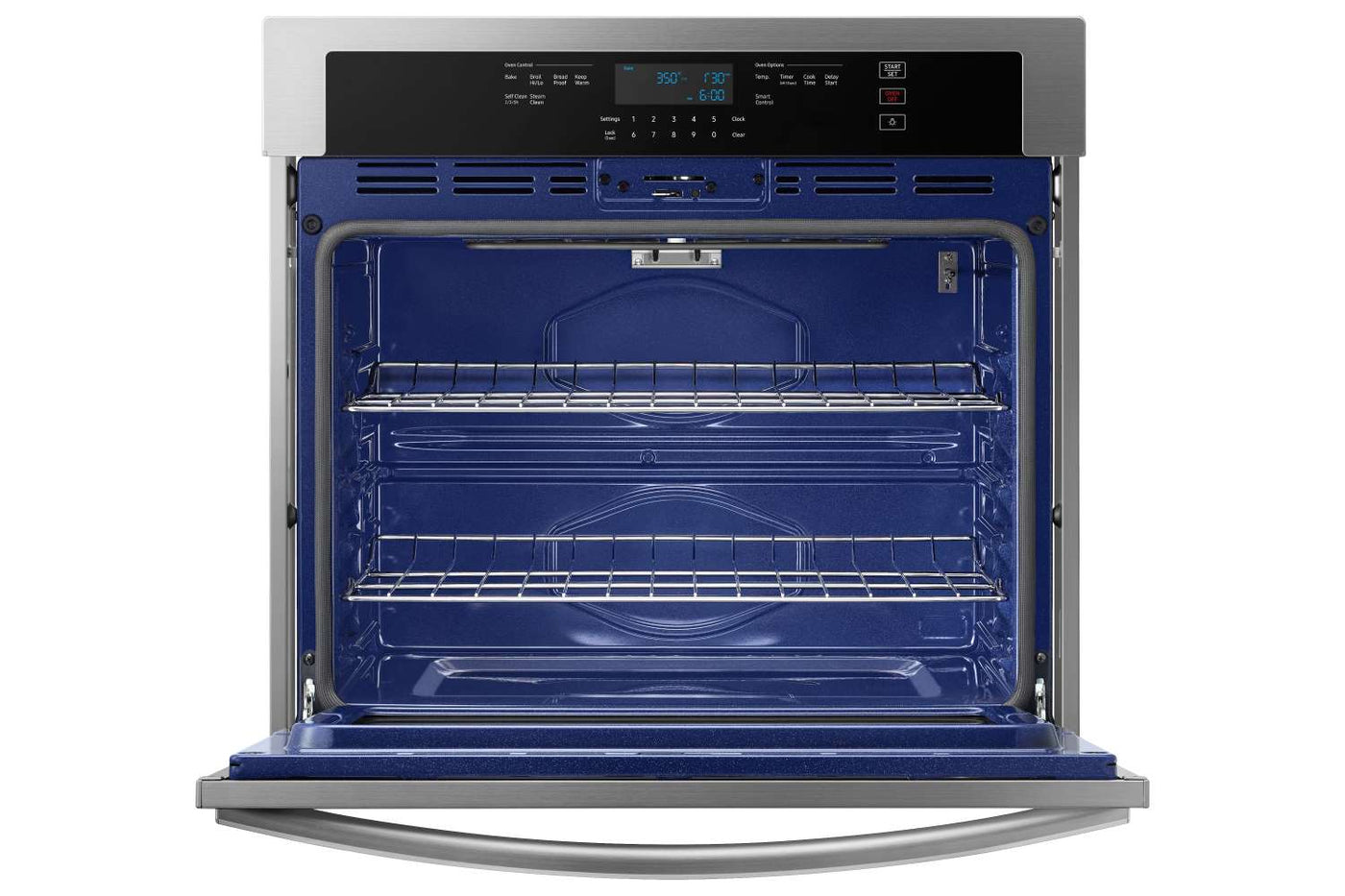 Samsung 5000 Series Stainless Steel Kitchen Package with Wall Oven, Electric Cooktop, and Hood Fan