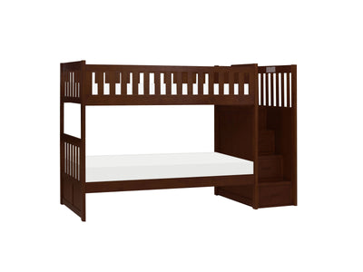 Noelle Twin Step Bunk Bed - Dark Cherry