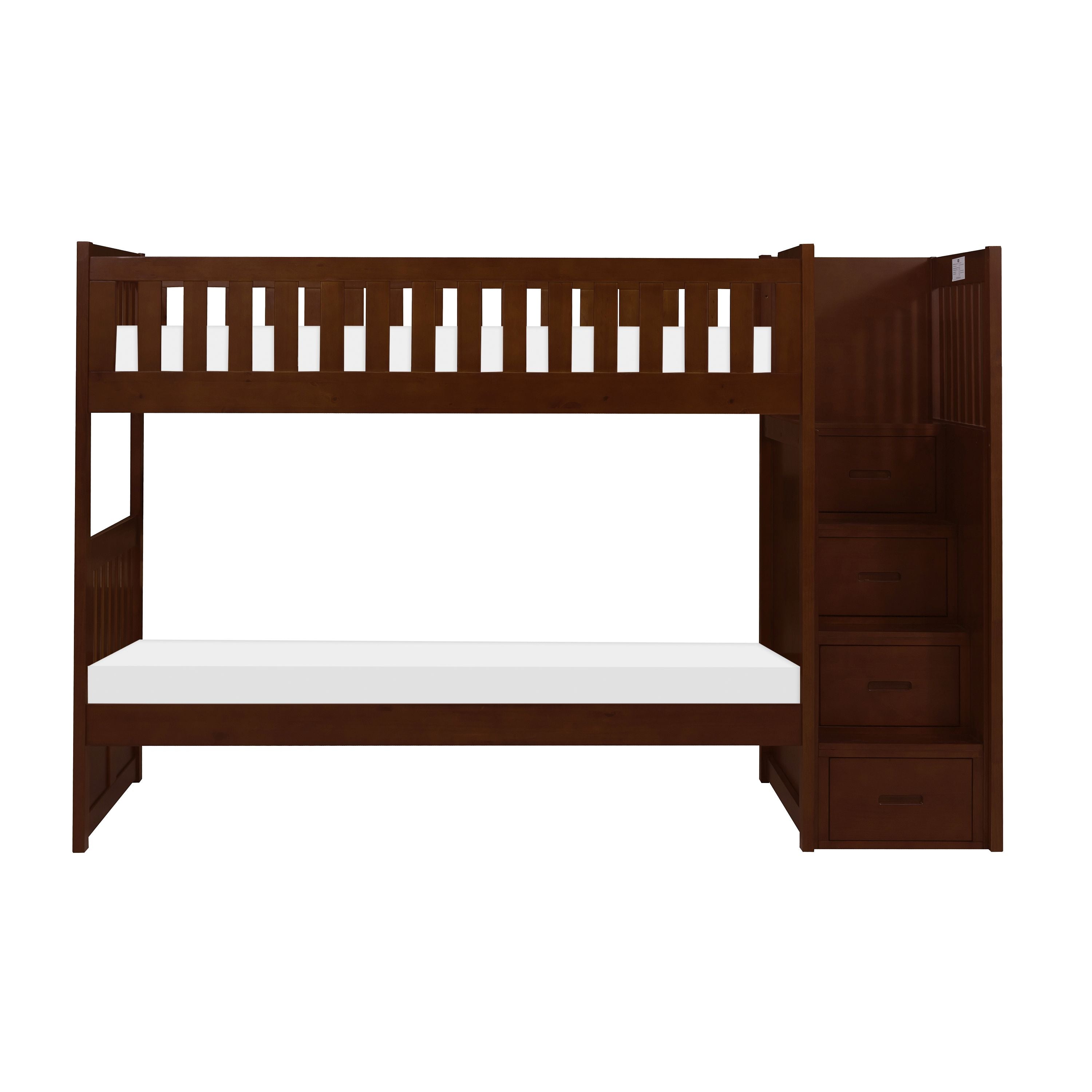 Noelle Twin Step Bunk Bed - Dark Cherry