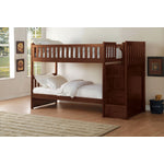 Noelle Twin Step Bunk Bed - Dark Cherry