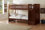 Noelle Twin Step Bunk Bed - Dark Cherry
