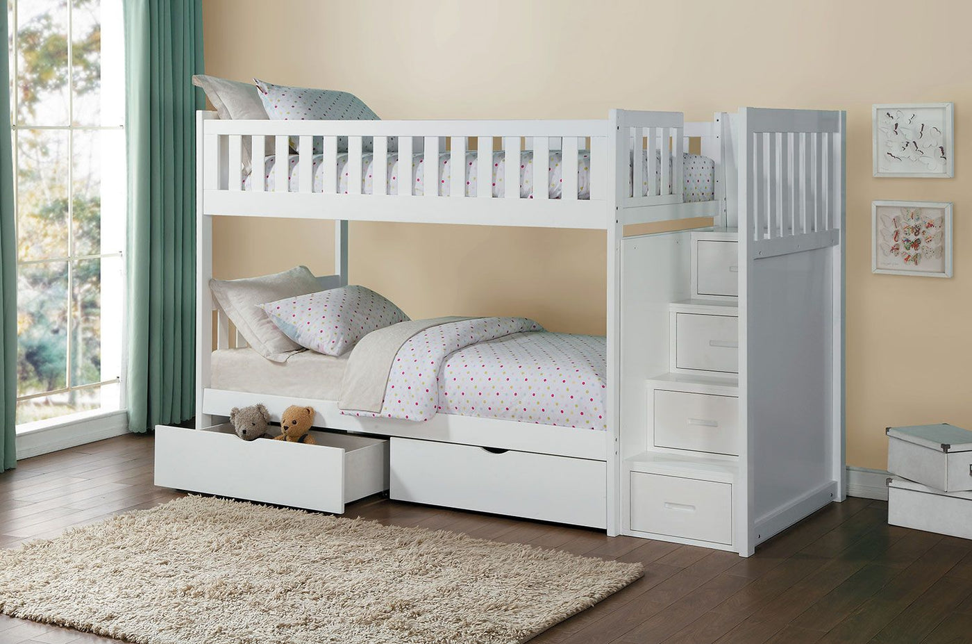 Noelle Bunk Bed Pair of Storage Drawers - White