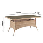 Nueces 63" Outdoor Dining Table - Nature Tan Weave