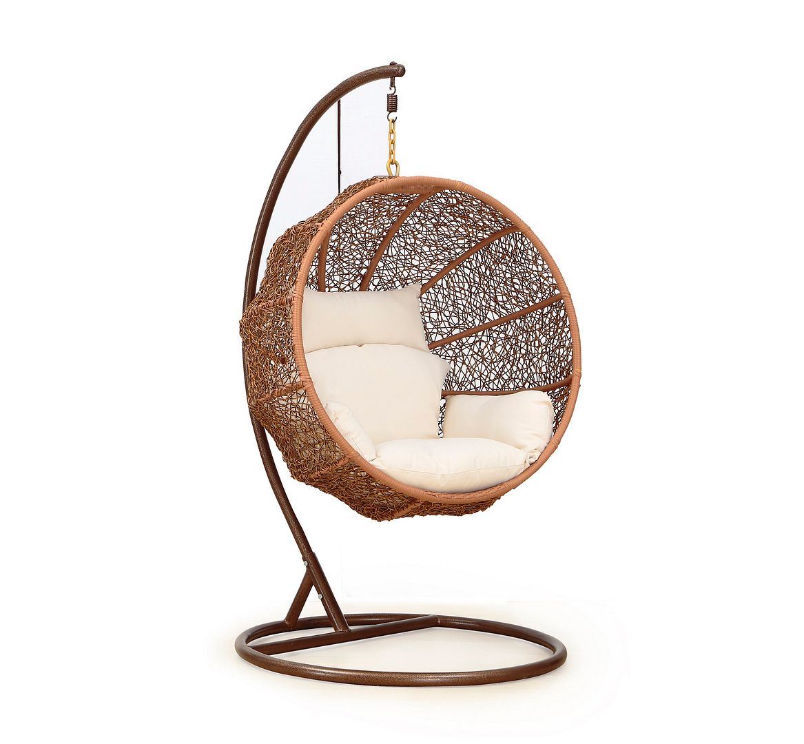 Whitsunday Rattan Egg Hanging Chair - Cream