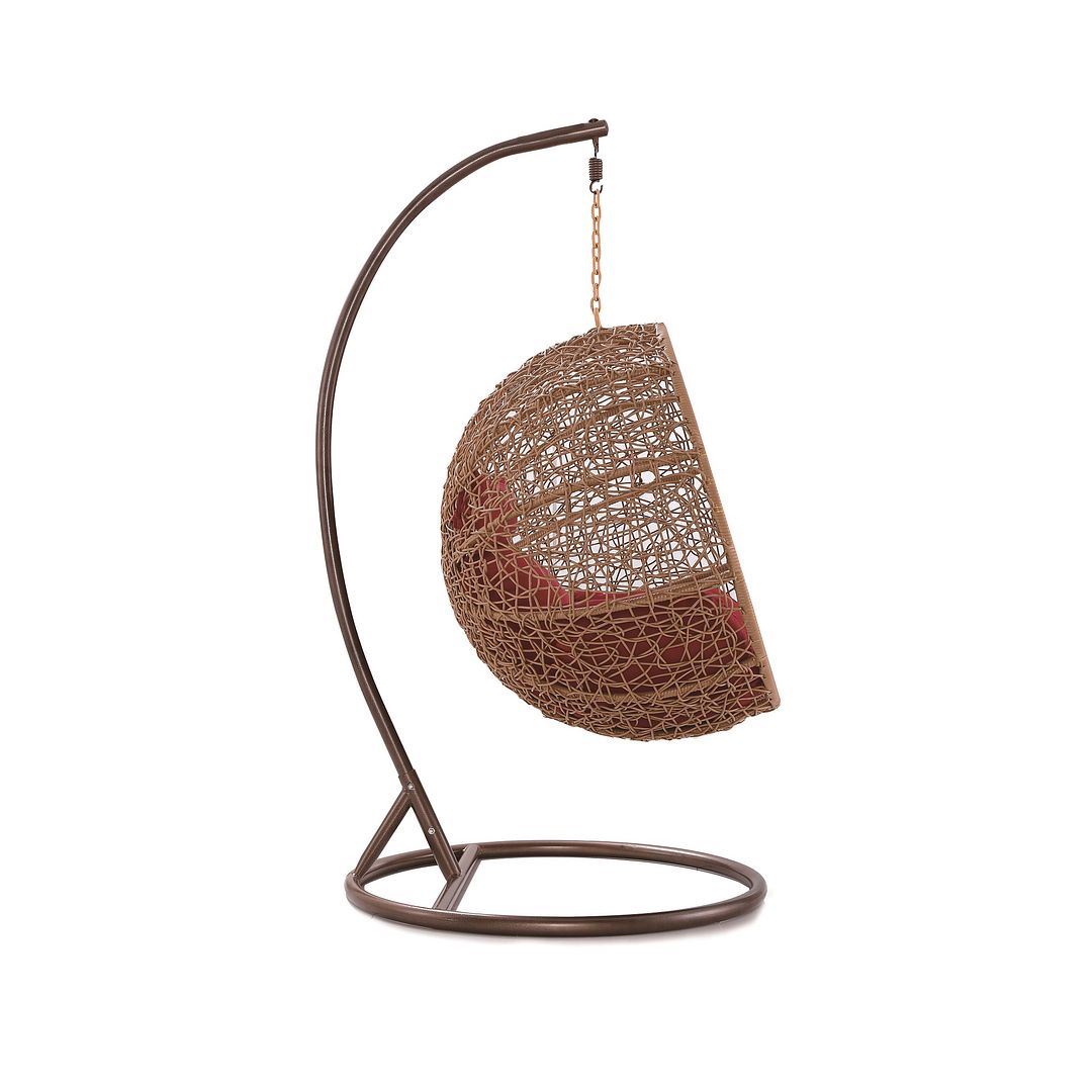 Whitsunday Rattan Egg Hanging Chair - Red