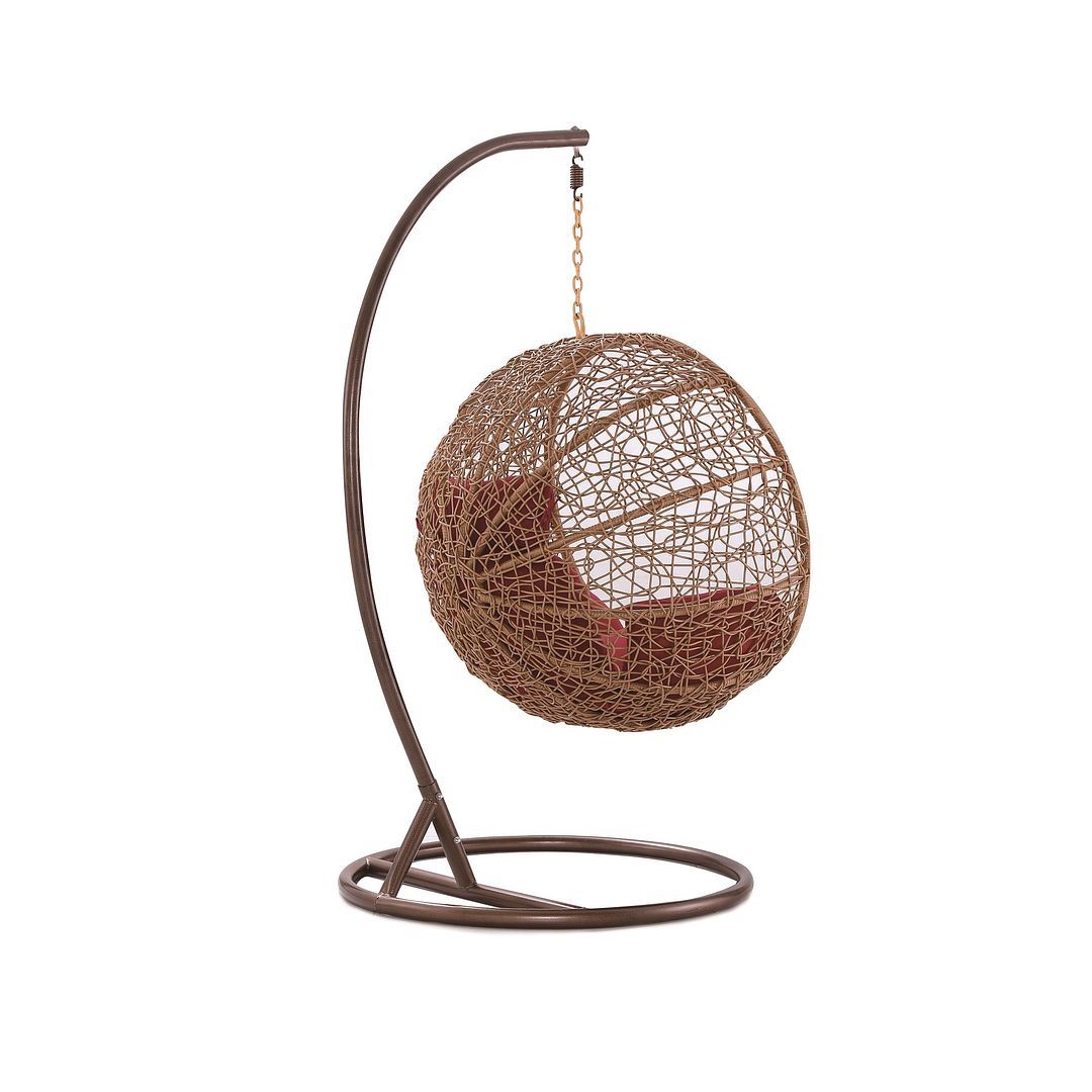 Whitsunday Rattan Egg Hanging Chair - Red