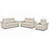 Orlando-Ray Leather Sofa, Loveseat and Chair Set - Cream