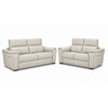 Orlando-Ray Leather Sofa and Loveseat Set - Cream
