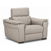Orlando-Ray Leather Chair - Light Grey