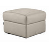 Orlando-Ray Leather Storage Ottoman - Light Grey