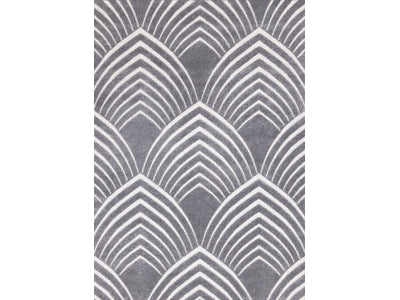 Silver Arches 5'3" x 7'7" Geometric Area Rug - Grey, White