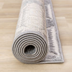 Grey Pathway 5'3" x 7'7" Ogee Patterned Area Rug - Grey, White