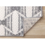 Grey Pathway 5'3" x 7'7" Ogee Patterned Area Rug - Grey, White